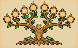 A carved family tree: eight medallions for the largest nest holders
